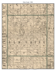 Elm Creek, Martin Co. Minnesota 1901 Old Town Map Custom Print - Martin Co.