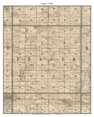 Fraser, Martin Co. Minnesota 1901 Old Town Map Custom Print - Martin Co.