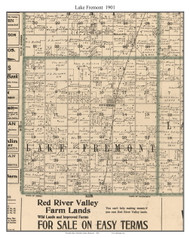 Lake Fremont, Martin Co. Minnesota 1901 Old Town Map Custom Print - Martin Co.