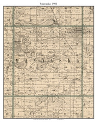 Manyaska, Martin Co. Minnesota 1901 Old Town Map Custom Print - Martin Co.