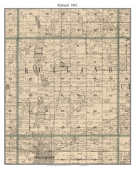 Rutland, Martin Co. Minnesota 1901 Old Town Map Custom Print - Martin Co.