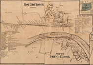 Bound Brook Village - Somerset Co., New Jersey 1860 Old Town Map Custom Print - Somerset Co.