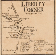 Liberty Corner Village - Somerset Co., New Jersey 1860 Old Town Map Custom Print - Somerset Co.