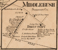 Middlebush Village - Somerset Co., New Jersey 1860 Old Town Map Custom Print - Somerset Co.