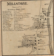 Millstone Village - Somerset Co., New Jersey 1860 Old Town Map Custom Print - Somerset Co.