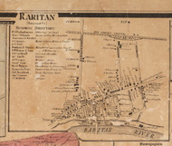 Raritan Village - Somerset Co., New Jersey 1860 Old Town Map Custom Print - Somerset Co.