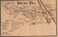 Rocky Hill Village - Somerset Co., New Jersey 1860 Old Town Map Custom Print - Somerset Co.