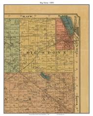 Big Stone, South Dakota 1899 Old Town Map Custom Print - Grant Co.