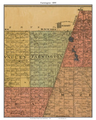 Farmington, South Dakota 1899 Old Town Map Custom Print - Grant Co.