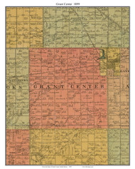 Grant Center, South Dakota 1899 Old Town Map Custom Print - Grant Co.