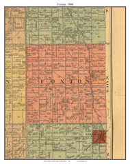 Foxton, South Dakota 1900 Old Town Map Custom Print - Clark Co.