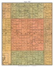 Hague, South Dakota 1900 Old Town Map Custom Print - Clark Co.