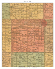 Lincoln, South Dakota 1900 Old Town Map Custom Print - Clark Co.