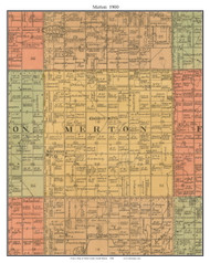 Merton, South Dakota 1900 Old Town Map Custom Print - Clark Co.