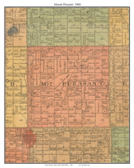 Mount Pleasant, South Dakota 1900 Old Town Map Custom Print - Clark Co.