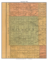 Raymond, South Dakota 1900 Old Town Map Custom Print - Clark Co.