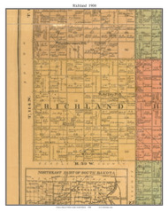 Richland, South Dakota 1900 Old Town Map Custom Print - Clark Co.
