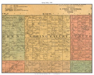 Spring Valley, South Dakota 1900 Old Town Map Custom Print - Clark Co.