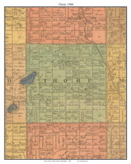 Thorp, South Dakota 1900 Old Town Map Custom Print - Clark Co.