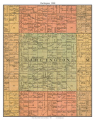 Darlington, South Dakota 1900 Old Town Map Custom Print - Clark Co.