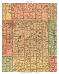 Day, South Dakota 1900 Old Town Map Custom Print - Clark Co.