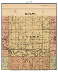 Union Calista, Kansas 1898 Old Town Map Custom Print - McPherson Co