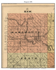 Marquette, Kansas 1898 Old Town Map Custom Print - McPherson Co