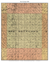 New Gottland, Kansas 1898 Old Town Map Custom Print - McPherson Co
