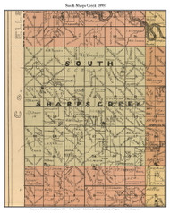South Sharp Creek, Kansas 1898 Old Town Map Custom Print - McPherson Co
