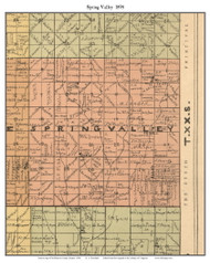 Spring Valley, Kansas 1898 Old Town Map Custom Print - McPherson Co