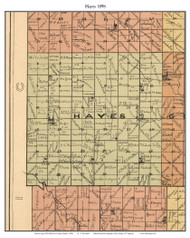 Hayes, Kansas 1898 Old Town Map Custom Print - McPherson Co
