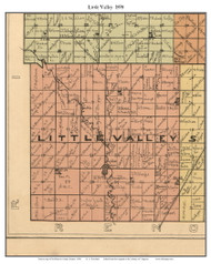 Little Valley, Kansas 1898 Old Town Map Custom Print - McPherson Co