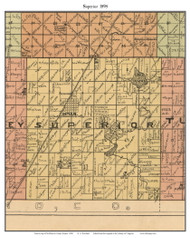 Superior, Kansas 1898 Old Town Map Custom Print - McPherson Co