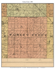 Turkey Creek, Kansas 1898 Old Town Map Custom Print - McPherson Co