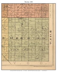 Meridian, Kansas 1898 Old Town Map Custom Print - McPherson Co