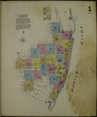 Mobile, Alabama 1885 - Old Map Alabama Fire Insurance Index