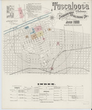 Tuscaloosa, Alabama 1889 - Old Map Alabama Fire Insurance Index