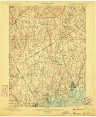 Stamford, New York - Connecticut 1899 (1907) USGS Old Topo Map 15x15 Quad