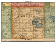 Kampeska, South Dakota 1898 Old Town Map Custom Print - Codington Co.
