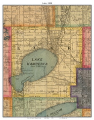 Lake, South Dakota 1898 Old Town Map Custom Print - Codington Co.