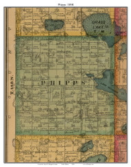 Phipps, South Dakota 1898 Old Town Map Custom Print - Codington Co.