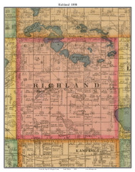 Richland, South Dakota 1898 Old Town Map Custom Print - Codington Co.