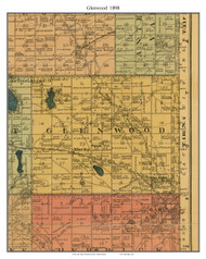 Glenwood, South Dakota 1898 Old Town Map Custom Print - Deuel Co.