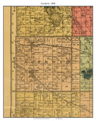 Goodwin, South Dakota 1898 Old Town Map Custom Print - Deuel Co.