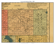 Lowe and Antelope Valley, South Dakota 1898 Old Town Map Custom Print - Deuel Co.