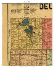 Rome, South Dakota 1898 Old Town Map Custom Print - Deuel Co.