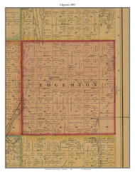 Edgerton, South Dakota 1893 Old Town Map Custom Print - Hanson Co.