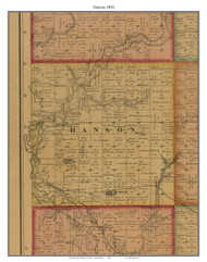 Hanson, South Dakota 1893 Old Town Map Custom Print - Hanson Co.