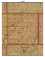 Jasper, South Dakota 1893 Old Town Map Custom Print - Hanson Co.