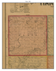 Plano, South Dakota 1893 Old Town Map Custom Print - Hanson Co.